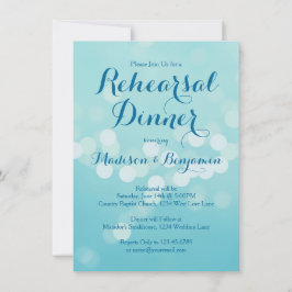 Moderne Aqua Blue Rehearsal Dinner Invitations Kaart