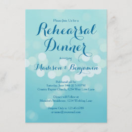 Moderne Aqua Blue Rehearsal Dinner Invitations Kaart
