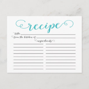 Moderne Aqua Blue Script Vrijgezellenfeest Recipar Briefkaart