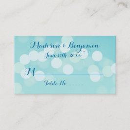 Moderne Aqua Blue Wedding Place-kaarten Plaatskaartje
