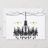  moderne Aqua Chandelier Wedding Invitations Kaart (Achterkant)