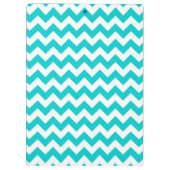Moderne Aqua Chevron Monogram Initiaal Clip Board Klembord (Achterkant)