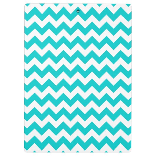 Moderne Aqua Chevron Monogram Initiaal Clip Board Klembord (Achterkant)