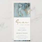 MODERNE AQUA DONKERE BLAUWE GOUDEN AGATE BEWAAR DE KAART (Voorkant / Achterkant)