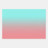 Moderne Aqua en Koraal Gradiënt Inpakpapier Vel (Voorkant)