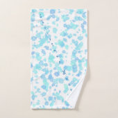 Moderne Aqua en Olympische Blauwe Sneeuwvlok Handd Bad Handdoek (Handdoek)