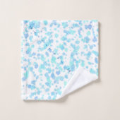 Moderne Aqua en Olympische Blauwe Sneeuwvlok Handd Bad Handdoek (Wasdoekje)