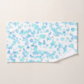 Moderne Aqua en Olympische Blauwe Sneeuwvlok Handd Bad Handdoek (Handdoek)