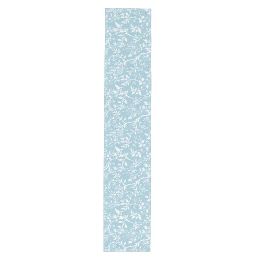 Moderne Aqua Floral Medium Tafelloper (Voorkant)
