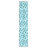 Moderne Aqua Floral Medium Tafelloper (Voorkant)