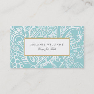 Moderne Aqua Floral Visitekaartjes