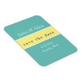 Moderne Aqua & Geel sparen de Datum Magneet (Rechterzijde)