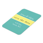 Moderne Aqua & Geel sparen de Datum Magneet (Linkerzijde)