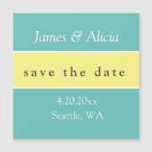 Moderne Aqua & Geel sparen de Datum Magnetische Ka (Voorkant)