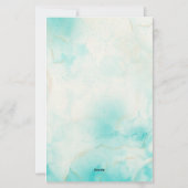 Moderne Aqua Gold Alcohol Ink Art Waterverf Oceaan Briefpapier (Achterkant)