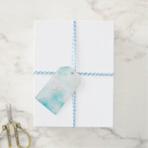 Moderne Aqua Gold Alcohol Ink Art Waterverf Oceaan