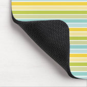 Moderne Aqua Green Yellow Stripes Muismat (Hoek)