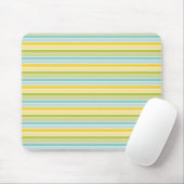 Moderne Aqua Green Yellow Stripes Muismat (Met muis)
