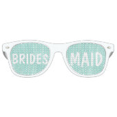 Moderne aqua groene waterverf bruidsmeisje retro zonnebril (Voorkant)