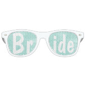 Moderne aqua groene waterverf bruiloft bruid retro zonnebril (Voorkant)