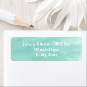 Moderne aqua groene waterverf bruiloft etiket (Insitu)