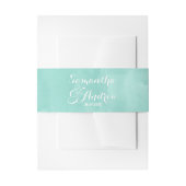 Moderne aqua groene waterverf bruiloft uitnodigingen wikkel (Voorkant Voorbeeld)