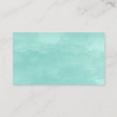 Moderne aqua groene waterverf bruiloft website informatiekaartje (Achterkant)