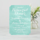 Moderne aqua groene waterverf repetitiediner kaart (Staand voorkant)