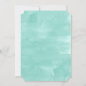 Moderne aqua groene waterverf repetitiediner kaart (Achterkant)