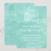 Moderne aqua groene waterverf vrijgezellenfeest kaart (Voorkant / Achterkant)