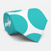 MODERNE AQUA GROENE, WITTE STIPPEN STROPDAS (Opgerold)