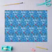 Moderne Aqua Ho-Ho-Ho Kerst Script Decoupage Tissuepapier (Craft)