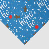 Moderne Aqua Ho-Ho-Ho Kerst Script Decoupage Tissuepapier (Detail)