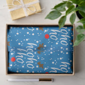 Moderne Aqua Ho-Ho-Ho Kerst Script Decoupage Tissuepapier (Geschenk)