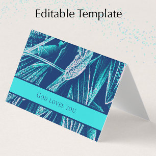 Moderne Aqua Natuur Aangepaste Bijbel Schrift Kerk Visitekaartje