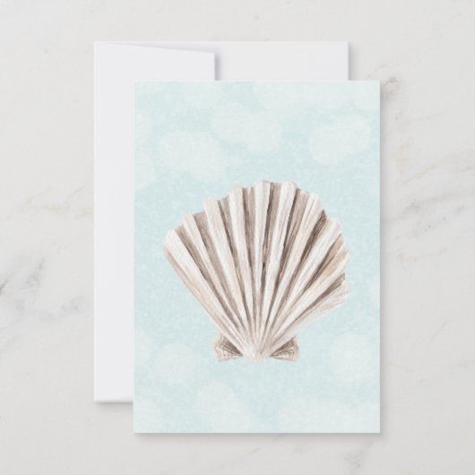 Moderne Aqua Ocean Shells bruiloft Save The Date (Achterkant)