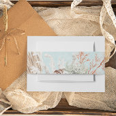 Moderne Aqua Ocean & Shells bruiloft Uitnodigingen Wikkel