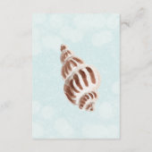 Moderne Aqua Ocean Shells Trouwdetails Informatiekaartje (Achterkant)