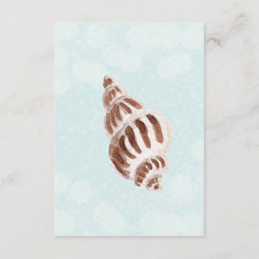 Moderne Aqua Ocean Shells Trouwdetails Informatiekaartje (Achterkant)