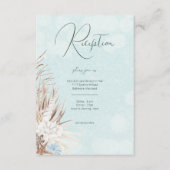 Moderne Aqua Ocean Shells Trouwreceptie Informatiekaartje (Voorkant)