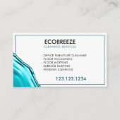 Moderne Aqua Splash Kantoor reiniging Visitekaartje (Voorkant)