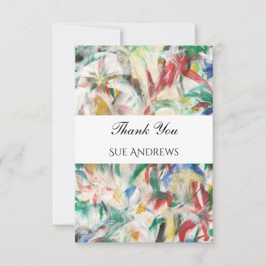 Moderne aquarel Abstract Dank u Bedankkaart (Voorkant)