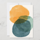 Moderne Aquarel Abstracte Cirkels Bruidssalon  Kaart (Achterkant)