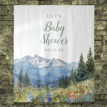 Moderne Aquarel Berg Baby Shower Foto Prop