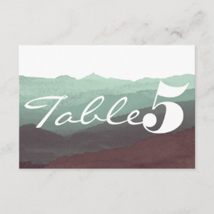 Moderne Aquarel Berg Tafel Nummerkaart Kaart