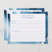 Moderne Aquarel Blauwe Abstracte Naam Receptkaart (Voorkant / Achterkant)