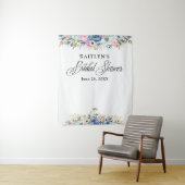 Moderne Aquarel Bloem Bruids Bruiloft Achtergrond Wandkleed (In situ)