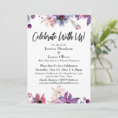 Moderne Aquarel Bloemen Feest Met Ons! Kaart (Staand voorkant)