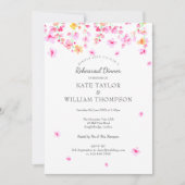 Moderne aquarel bloesem bloemenrepetitie diner kaart (Voorkant)