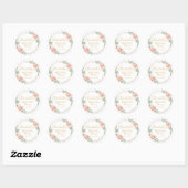 Moderne Aquarel Boho Krans Bruid Ronde Sticker (Vel)